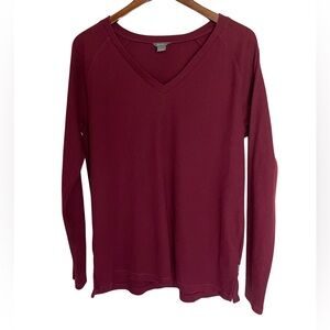 Eddie Bauer Long Sleeve V Neck Maroon - Women’s Large